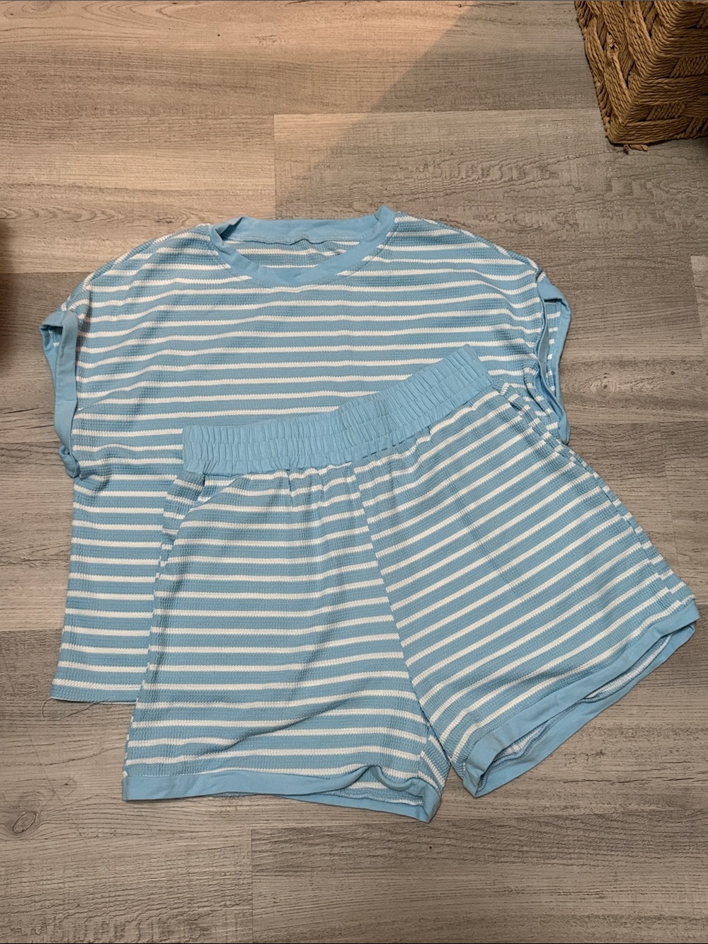 Blue & White Striped Pajama Set Size Medium